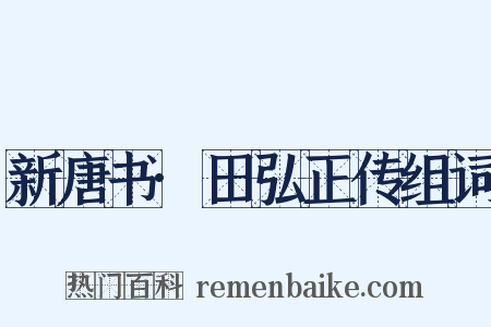 新唐书·田弘正传组词是什么意思的图片